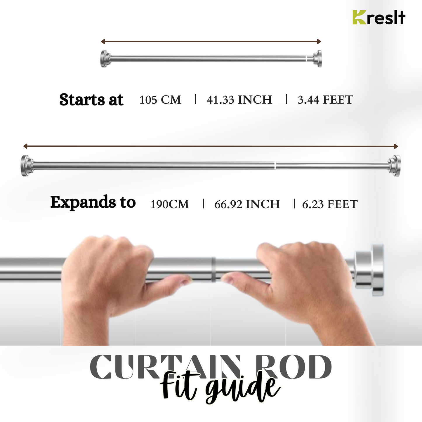 Adjustable No-Drill Curtain Rod for Home, Office & Bathroom