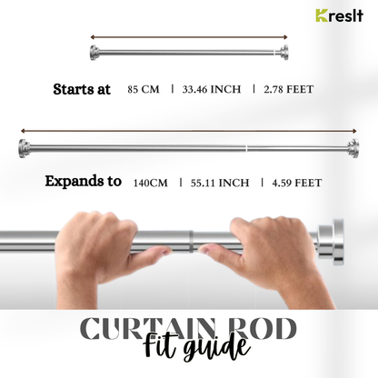 Adjustable No-Drill Curtain Rod for Home, Office & Bathroom