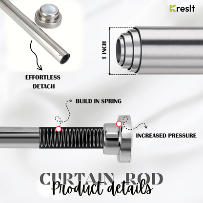 Adjustable No-Drill Curtain Rod for Home, Office & Bathroom
